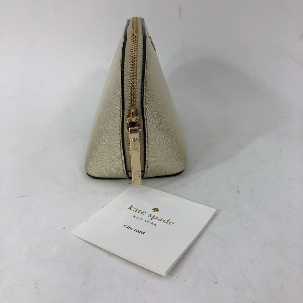 Kate Spade Gold Zipper Cosmetic Bag NWT - Picture 3 of 5
